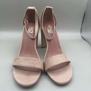 Guilty Heart Blush Ankle Strap Block Heel Sandals